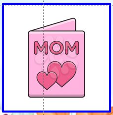 Pink Mothers Day Card with the words Mom and two hearts